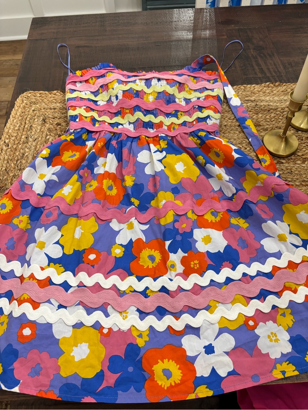 Women’s Floral Ric Rac Sundress - Multicolor